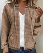 Cardigan femme à poches, coupe décontractée, du S au 3XL, kaki