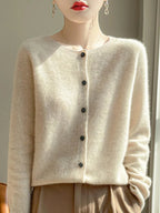 Cardigan femme en maille fine, dix coloris, du S au 2XL, beige