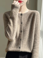 Cardigan femme en maille fine, dix coloris, du S au 2XL, chameau