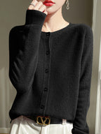Cardigan femme en maille fine, dix coloris, du S au 2XL, noir