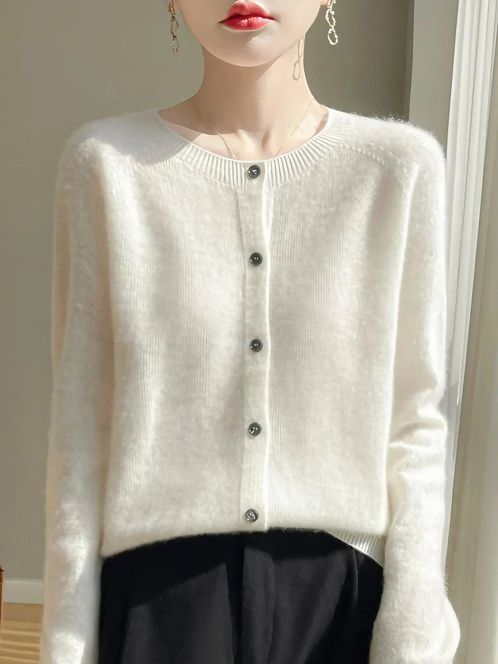 Cardigan femme en maille fine, dix coloris, du S au 2XL, blanc