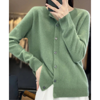 Cardigan femme à col rond, treize coloris, du XS au 3XL, vert clair