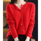 Cardigan femme à col rond, treize coloris, du XS au 3XL, rouge