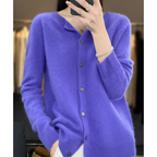 Cardigan femme à col rond, treize coloris, du XS au 3XL, bleu foncé