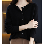 Cardigan femme à col rond, treize coloris, du XS au 3XL, noir