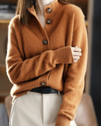 Cardigan femme col V boutonné, cinq coloris, du S au 2XL
