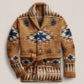Cardigan homme style western, marron, du XS au 4XL, marron