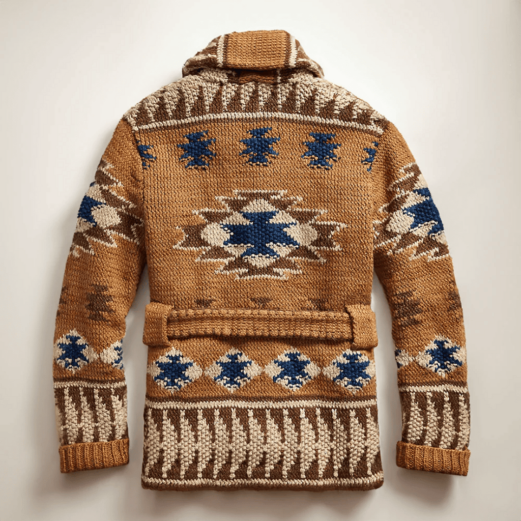 Cardigan homme style western, marron, du XS au 4XL