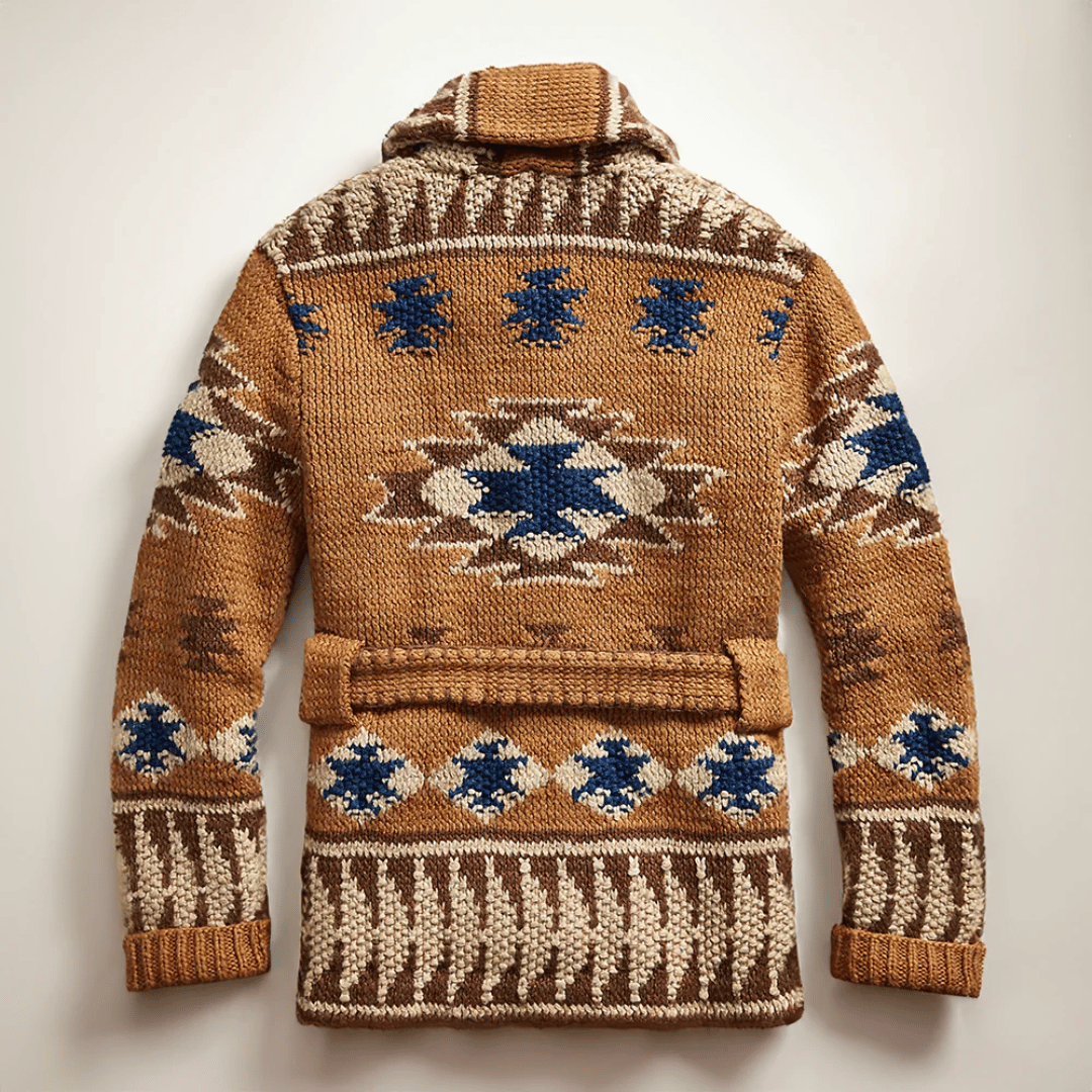 Cardigan homme style western, marron, du XS au 4XL