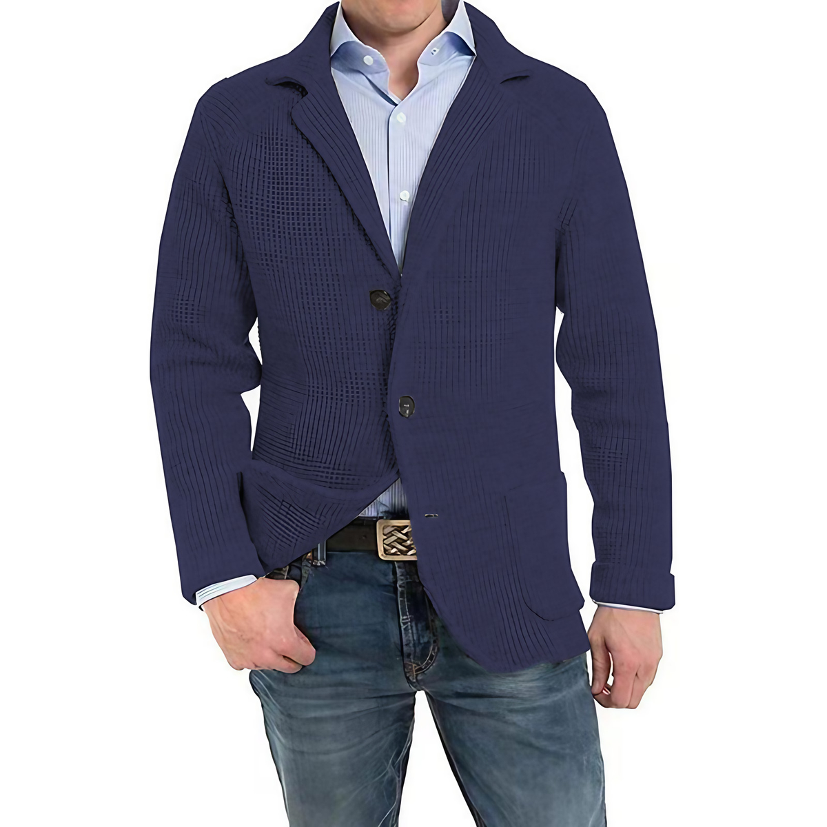 Cardigan homme boutonné à manches longues, du XS au 4XL, bleu