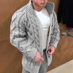 Cardigan homme en tricot, cinq coloris, du M au 3XL, gris