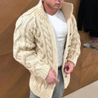 Cardigan homme en tricot, cinq coloris, du M au 3XL, crème