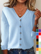Cardigan léger femme ouvert, bleu, pour la mi-saison