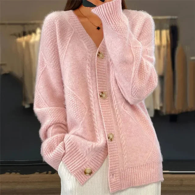 Cardigan femme boutonné à manches longues, du XS au 3XL