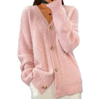 Cardigan femme boutonné à manches longues, du XS au 3XL