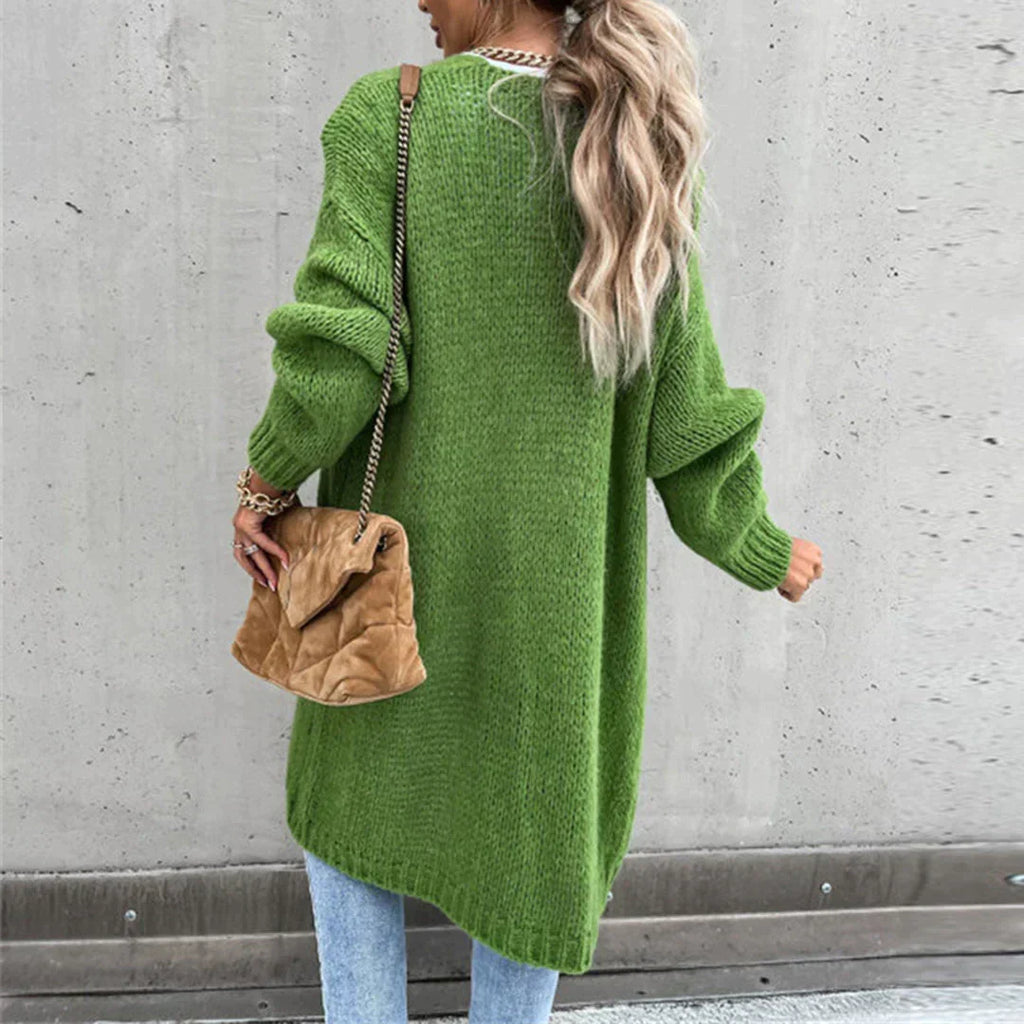 Cardigan long oversize femme, coloris unis, du S au 2XL