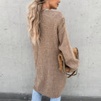 Cardigan long oversize femme, coloris unis, du S au 2XL