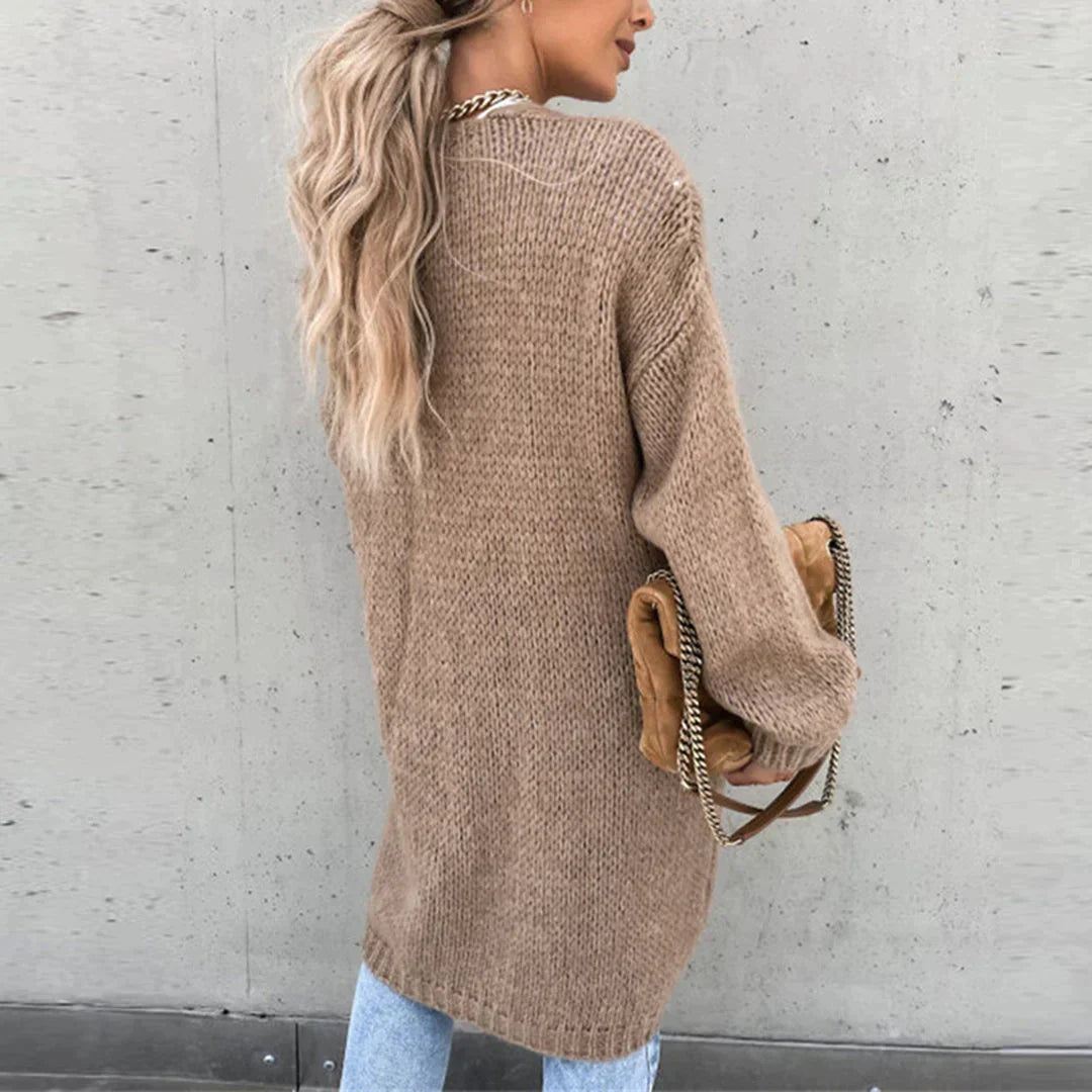Cardigan long oversize femme, coloris unis, du S au 2XL