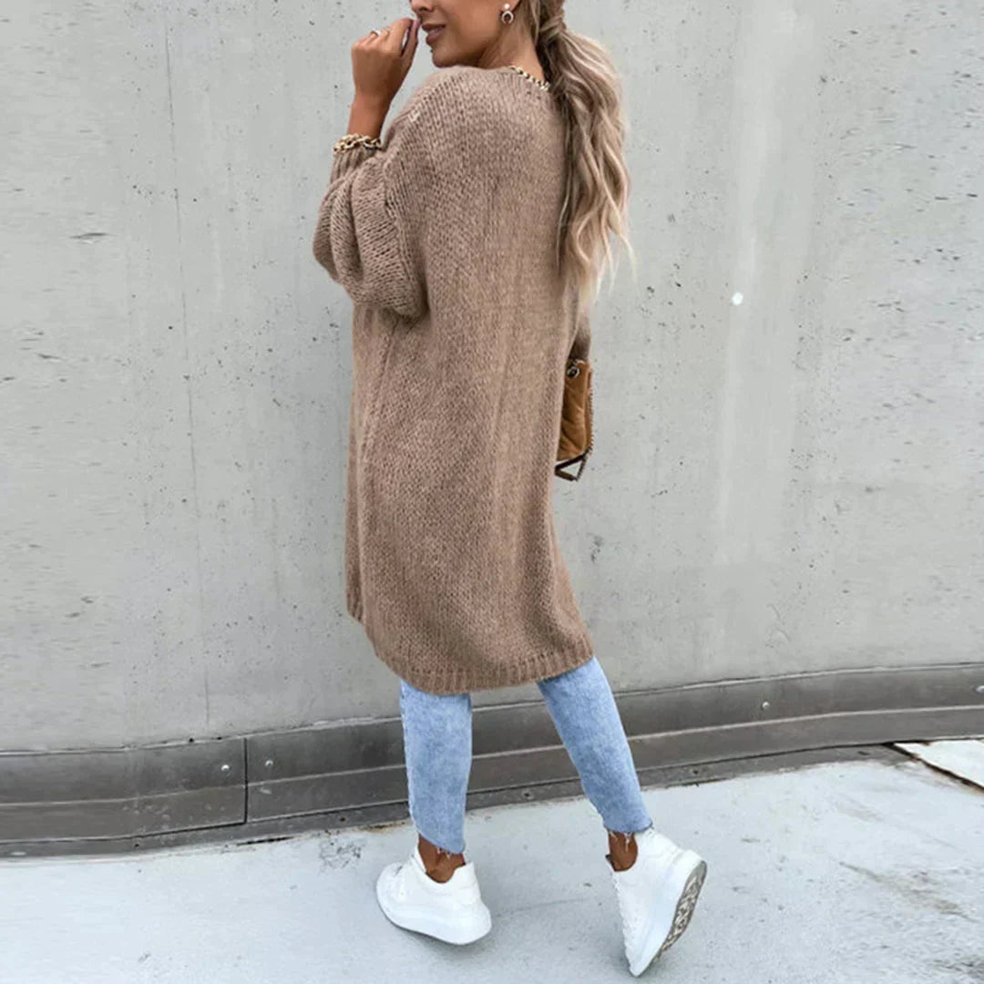 Cardigan long oversize femme, coloris unis, du S au 2XL