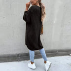 Cardigan long oversize femme, coloris unis, du S au 2XL