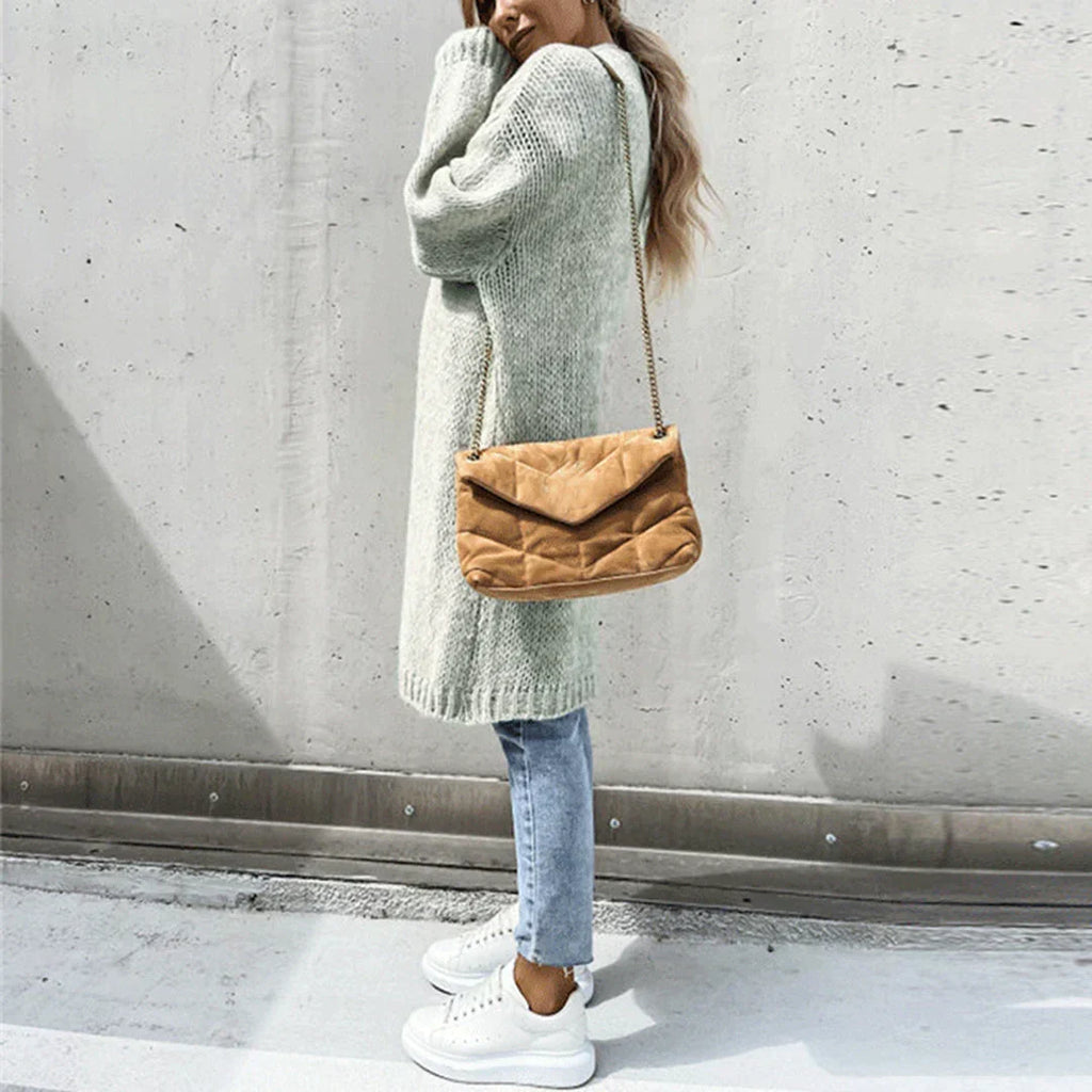 Cardigan long oversize femme, coloris unis, du S au 2XL