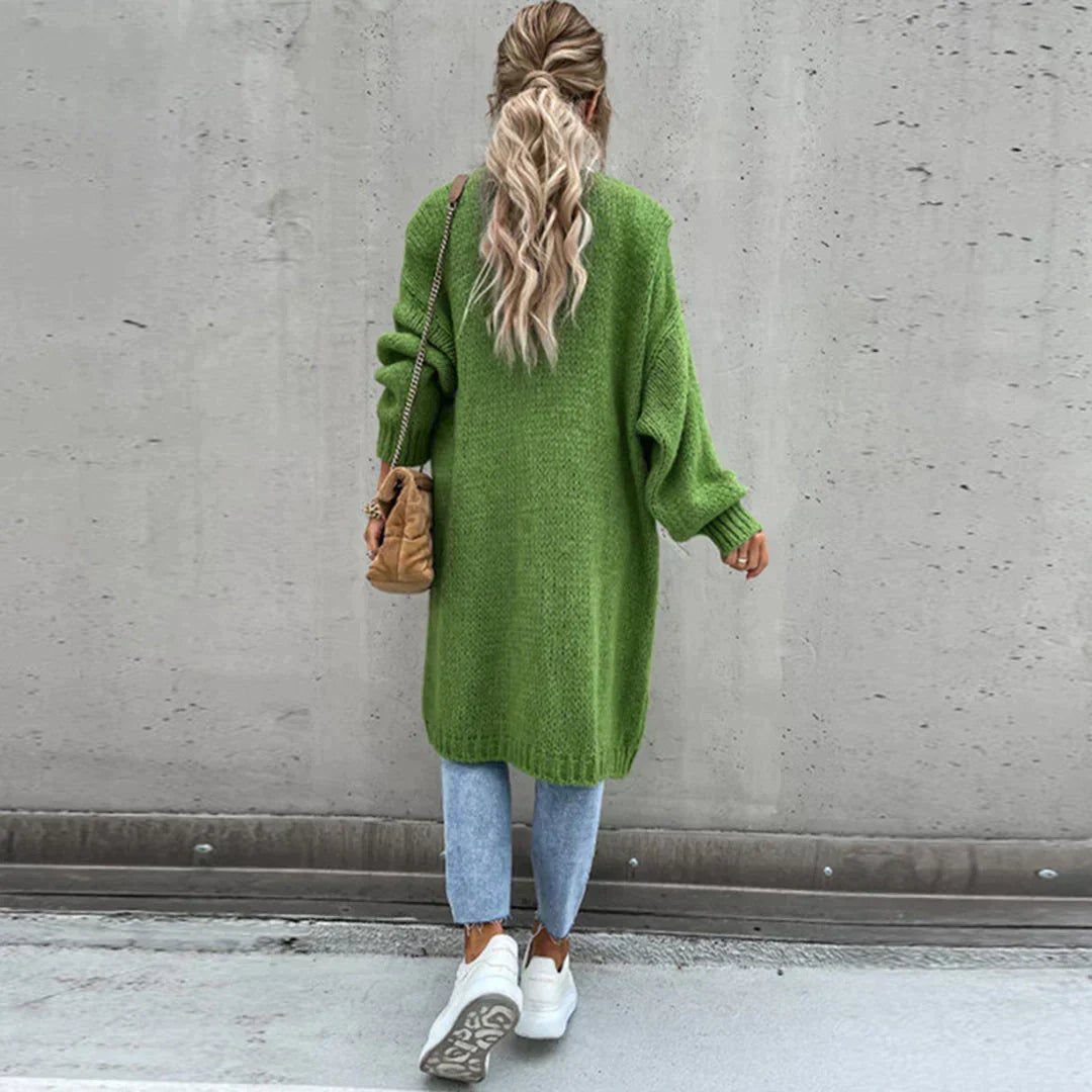 Cardigan long oversize femme, coloris unis, du S au 2XL