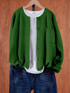 Cardigan oversize femme à poches, neuf coloris, du S au 2XL, vert foncé