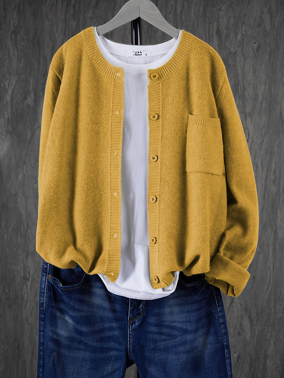 Cardigan oversize femme à poches, neuf coloris, du S au 2XL, jaune