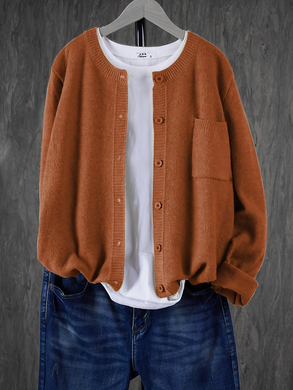 Cardigan oversize femme à poches, neuf coloris, du S au 2XL, brun clair