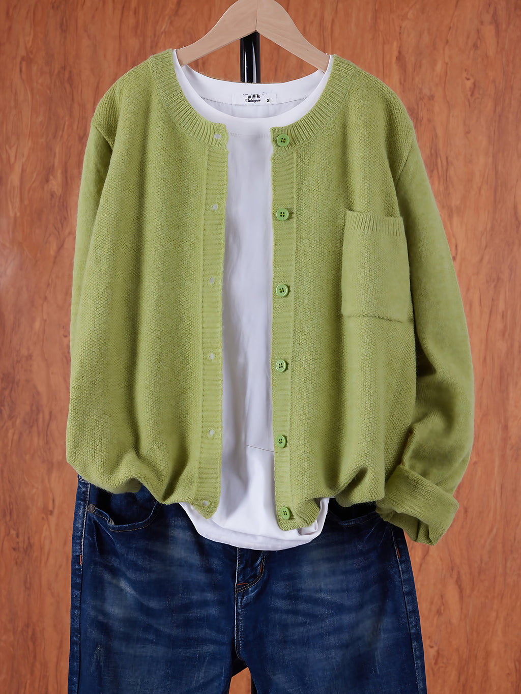 Cardigan oversize femme à poches, neuf coloris, du S au 2XL, vert clair