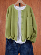 Cardigan oversize femme à poches, neuf coloris, du S au 2XL, vert clair