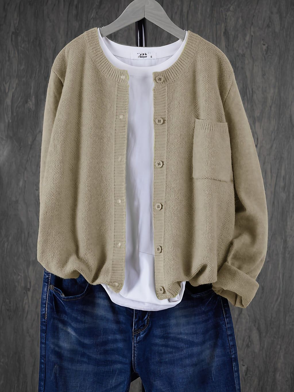 Cardigan oversize femme à poches, neuf coloris, du S au 2XL, abricot