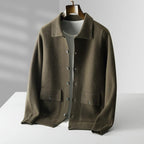 Cardigan polo homme zippé, kaki, gris, vert ou blanc, vert