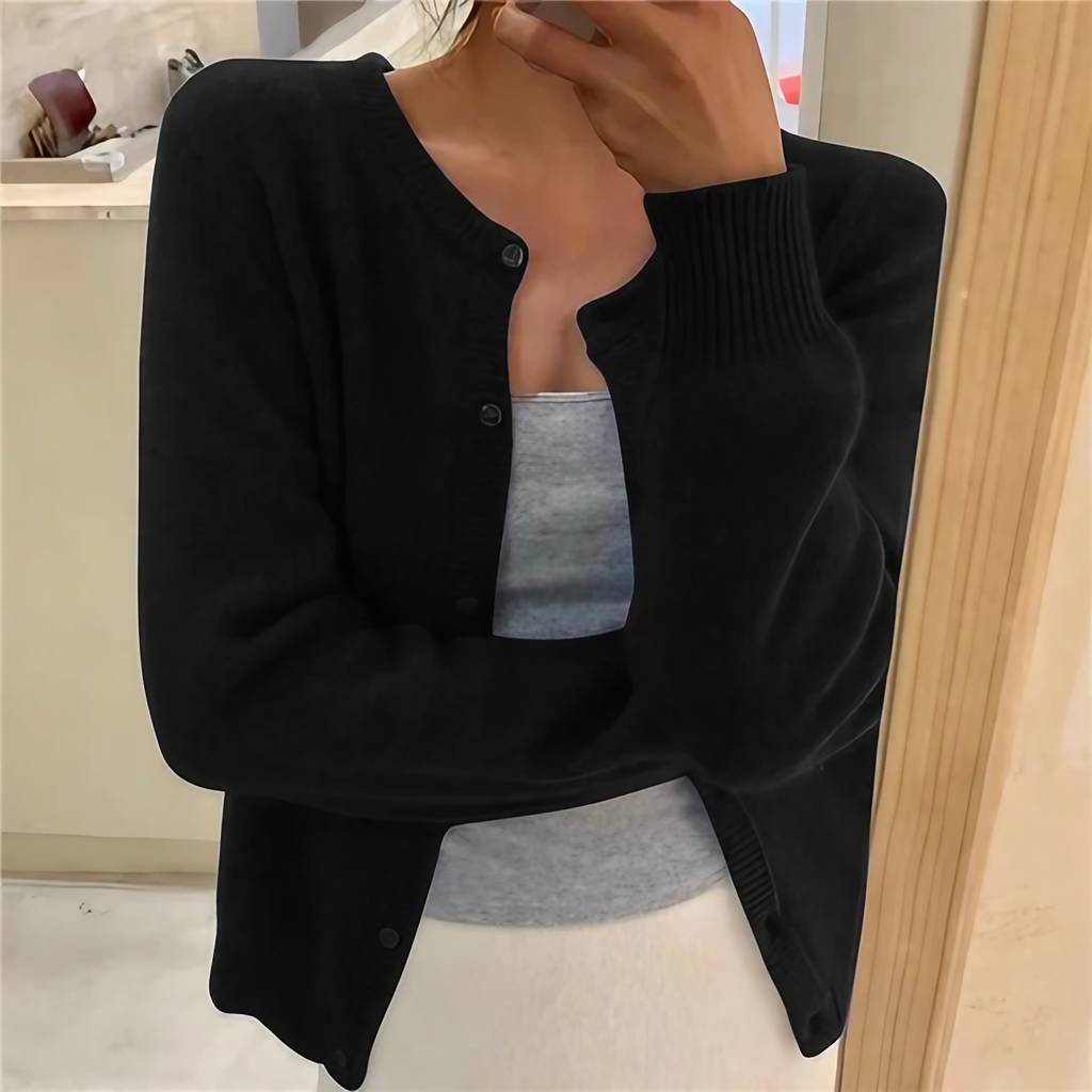 Cardigan femme coupe ample, neuf coloris, du XS au 3XL, noir