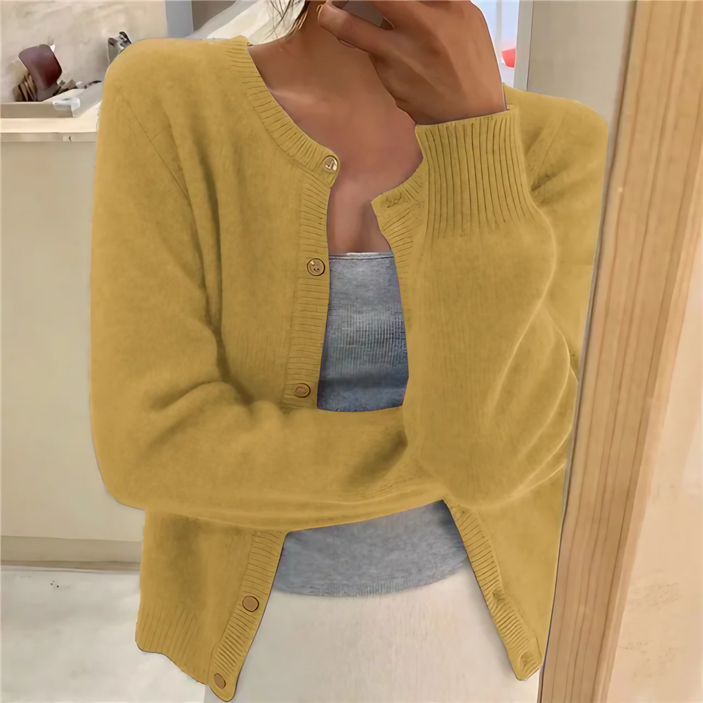 Cardigan femme coupe ample, neuf coloris, du XS au 3XL, jaune