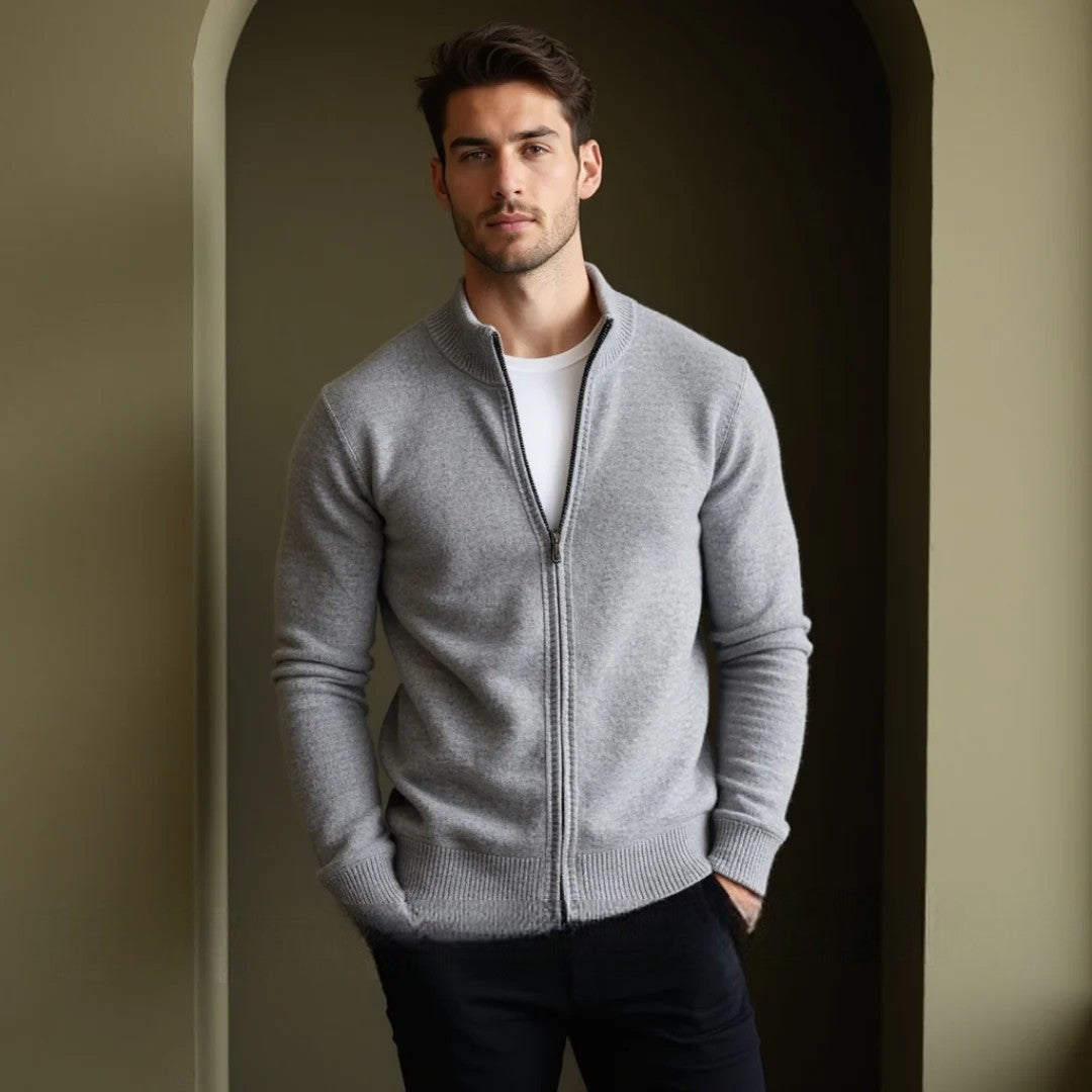 Cardigan homme à zip intégral, coupe régulière, du S au 3XL