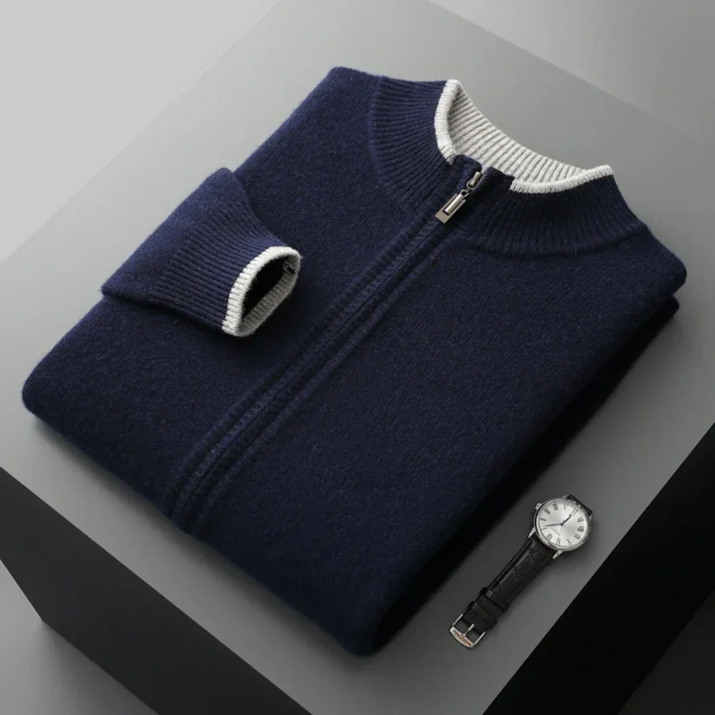 Cardigan homme à zip intégral, coupe régulière, du S au 3XL