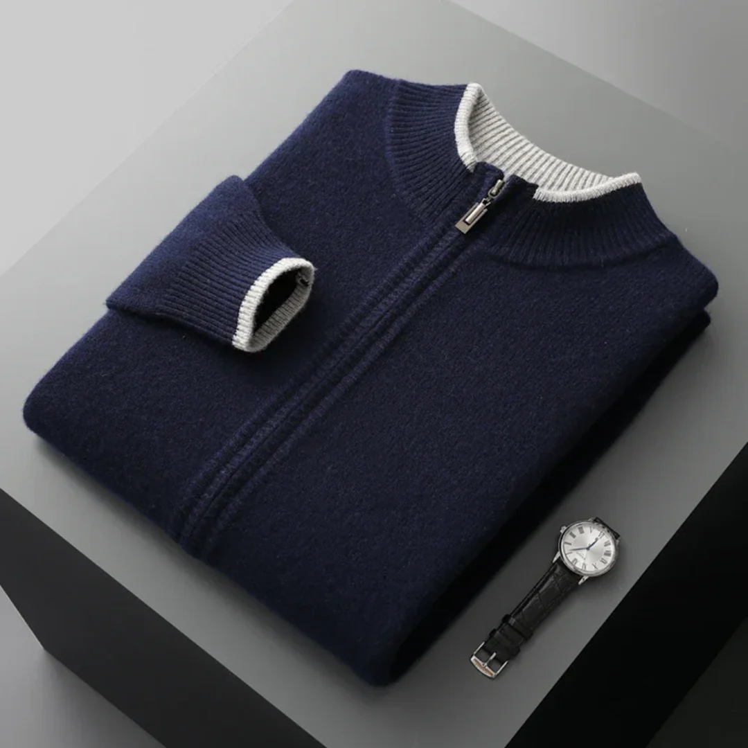 Cardigan homme à zip intégral, coupe régulière, du S au 3XL