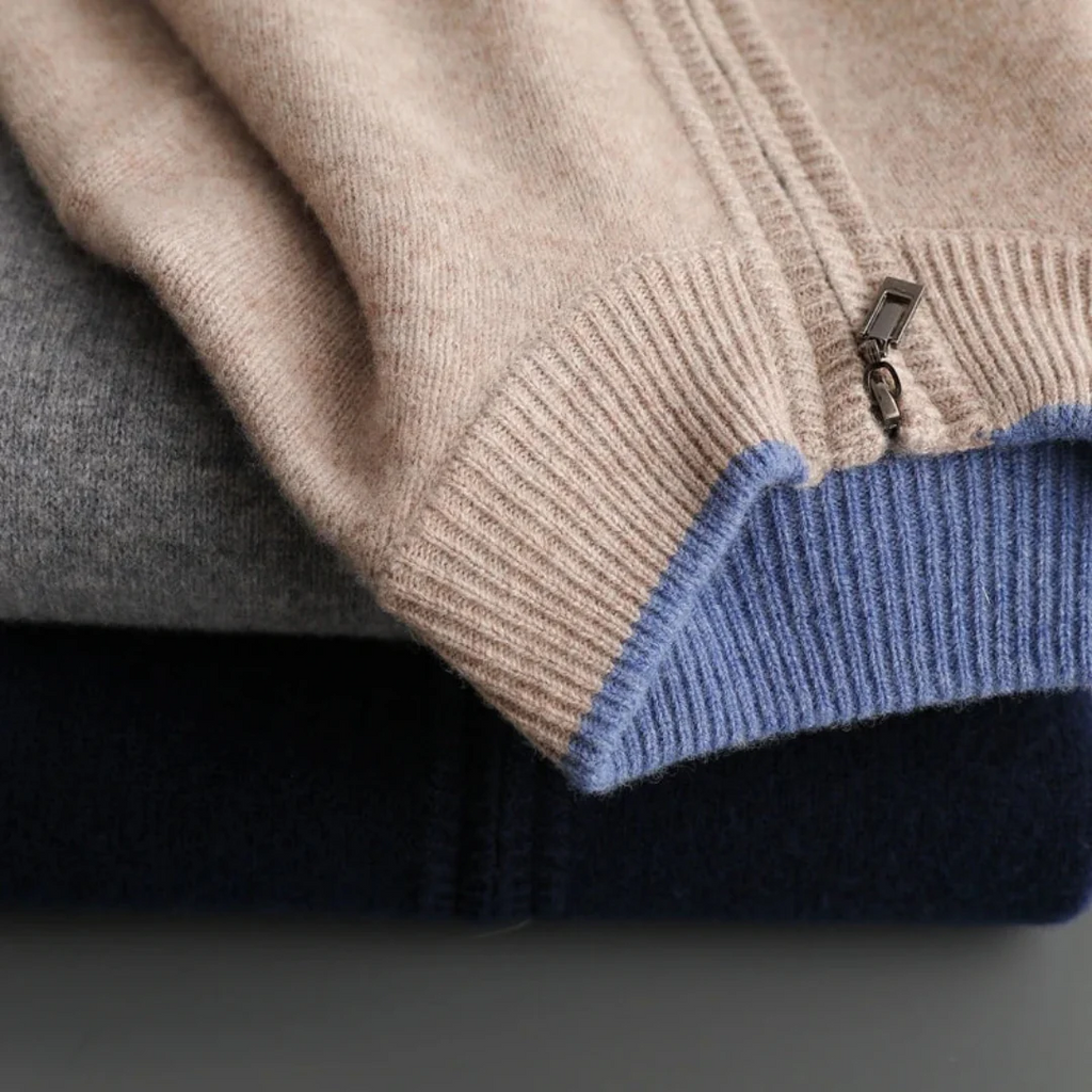 Cardigan homme à zip intégral, coupe régulière, du S au 3XL