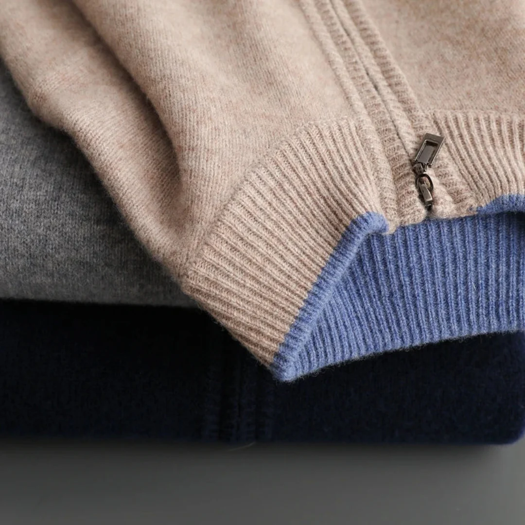 Cardigan homme à zip intégral, coupe régulière, du S au 3XL