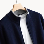 Cardigan homme à zip intégral, coupe régulière, du S au 3XL, bleu marine