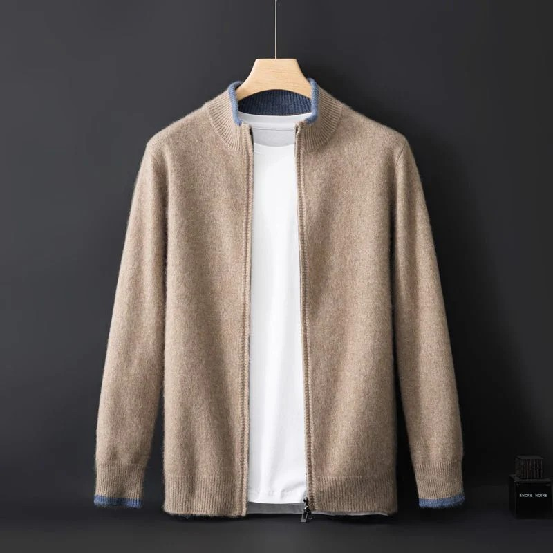 Cardigan homme à zip intégral, coupe régulière, du S au 3XL
