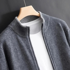 Cardigan homme à zip intégral, coupe régulière, du S au 3XL, gris