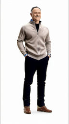 Cardigan homme à zip intégral, coupe régulière, du S au 3XL