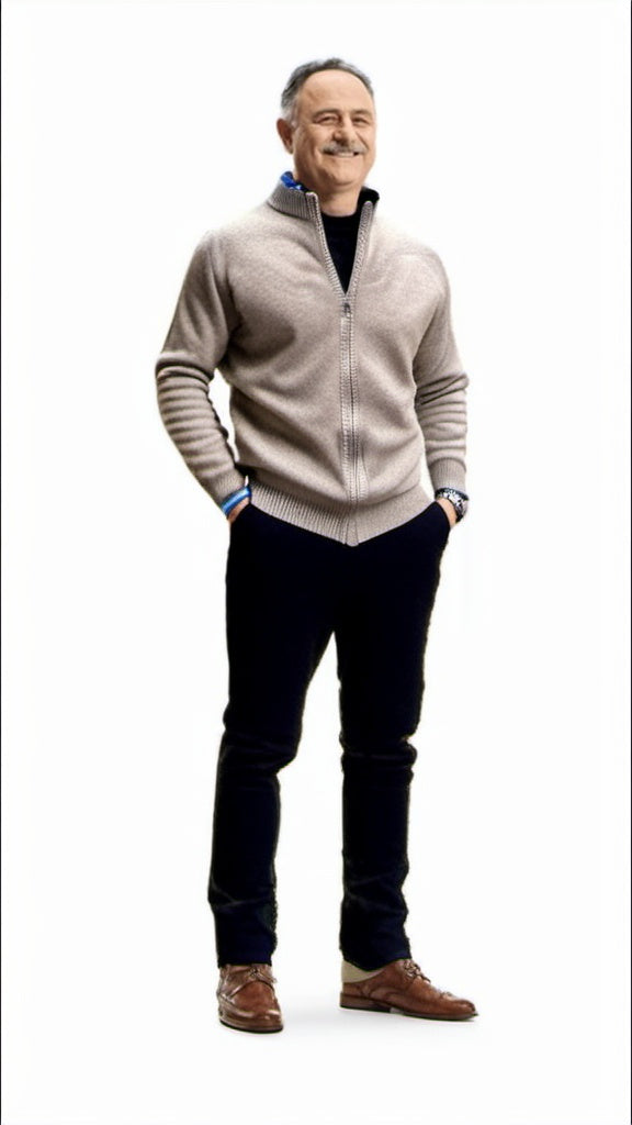Cardigan homme à zip intégral, coupe régulière, du S au 3XL