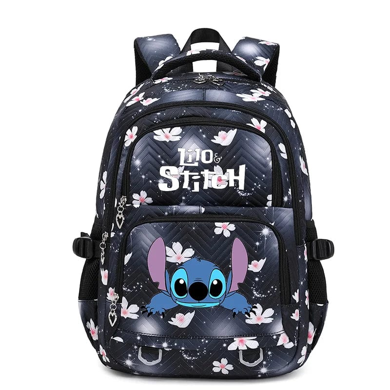 Cartable enfant en polyester 44 x 34 x 17 cm, bretelles rembourrées, noir
