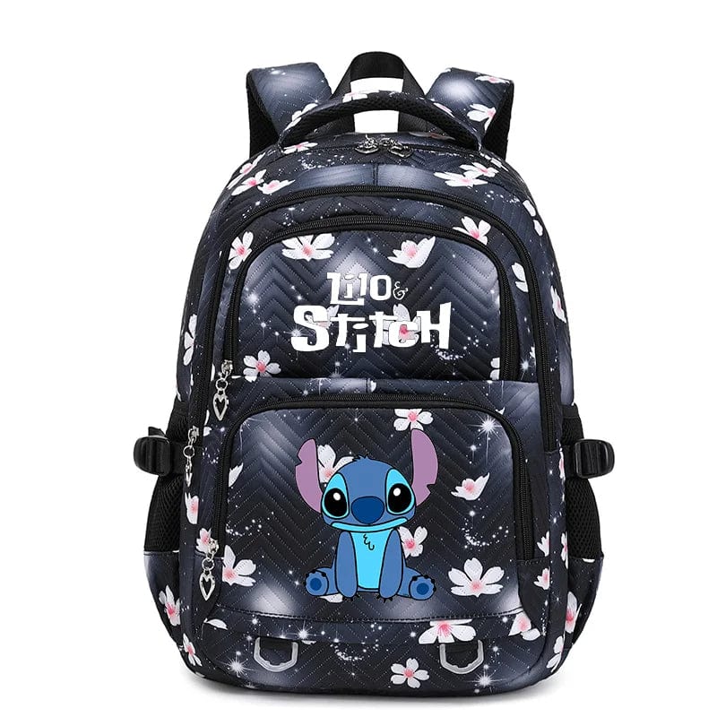 Cartable enfant en polyester 44 x 34 x 17 cm, bretelles rembourrées, noir