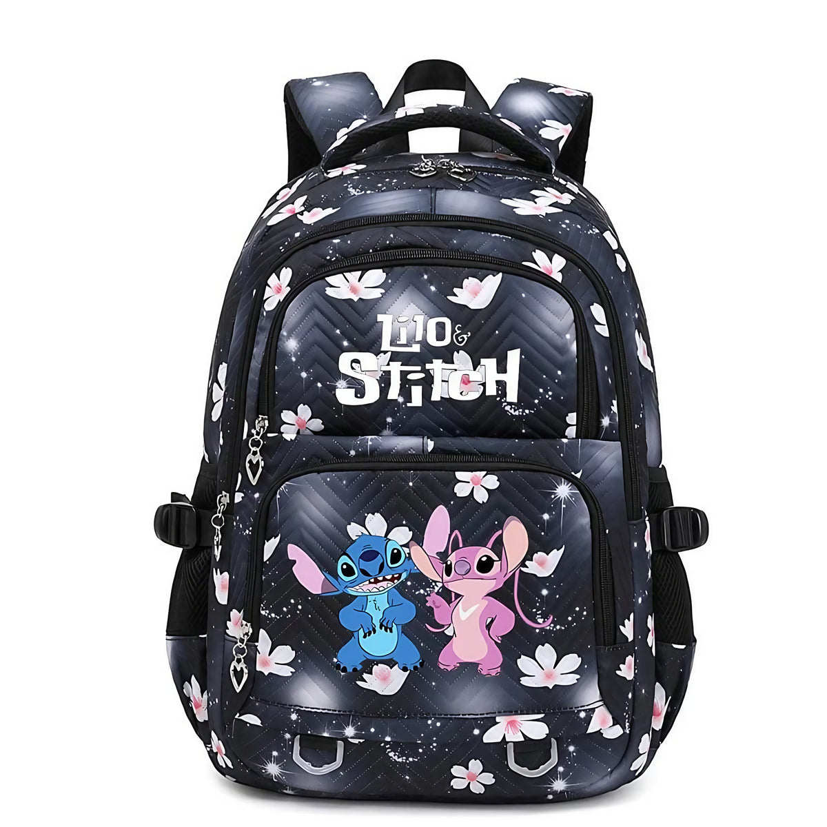 Cartable enfant en polyester 44 x 34 x 17 cm, bretelles rembourrées, noir