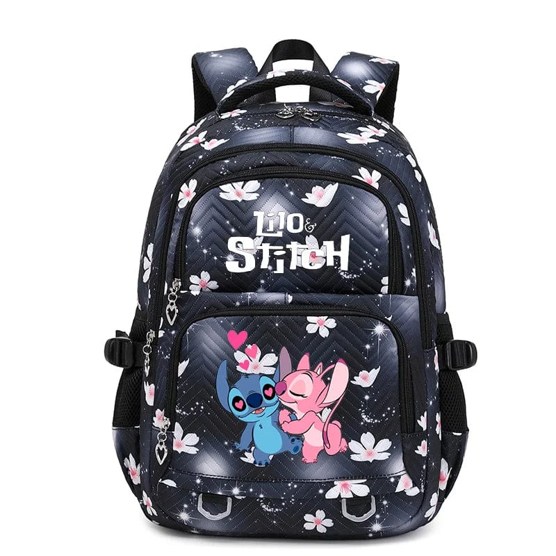 Cartable enfant en polyester 44 x 34 x 17 cm, bretelles rembourrées, noir