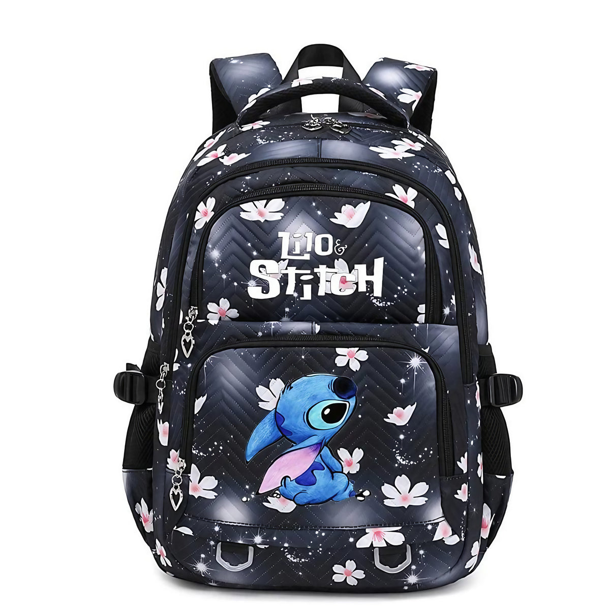 Cartable enfant en polyester 44 x 34 x 17 cm, bretelles rembourrées, noir